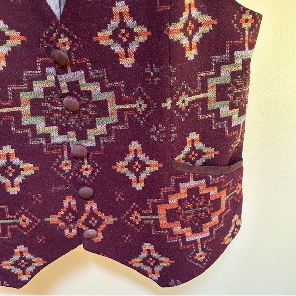 Pendleton ~ Wool Button Navajo Southwestern Vest AND Flare Midi Skirt in size 10 - Picture 4 of 13